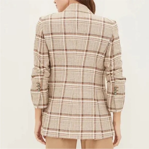 Veronica Beard Viva Dickey Jacket Brown Plaid Blazer - Picture 4 of 15